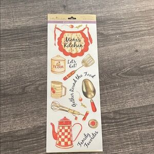 Kitchen Sticker Set - Red and Gold